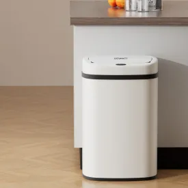 50L White Steel Motion Sensor Bin, Hands-Free | Devanti