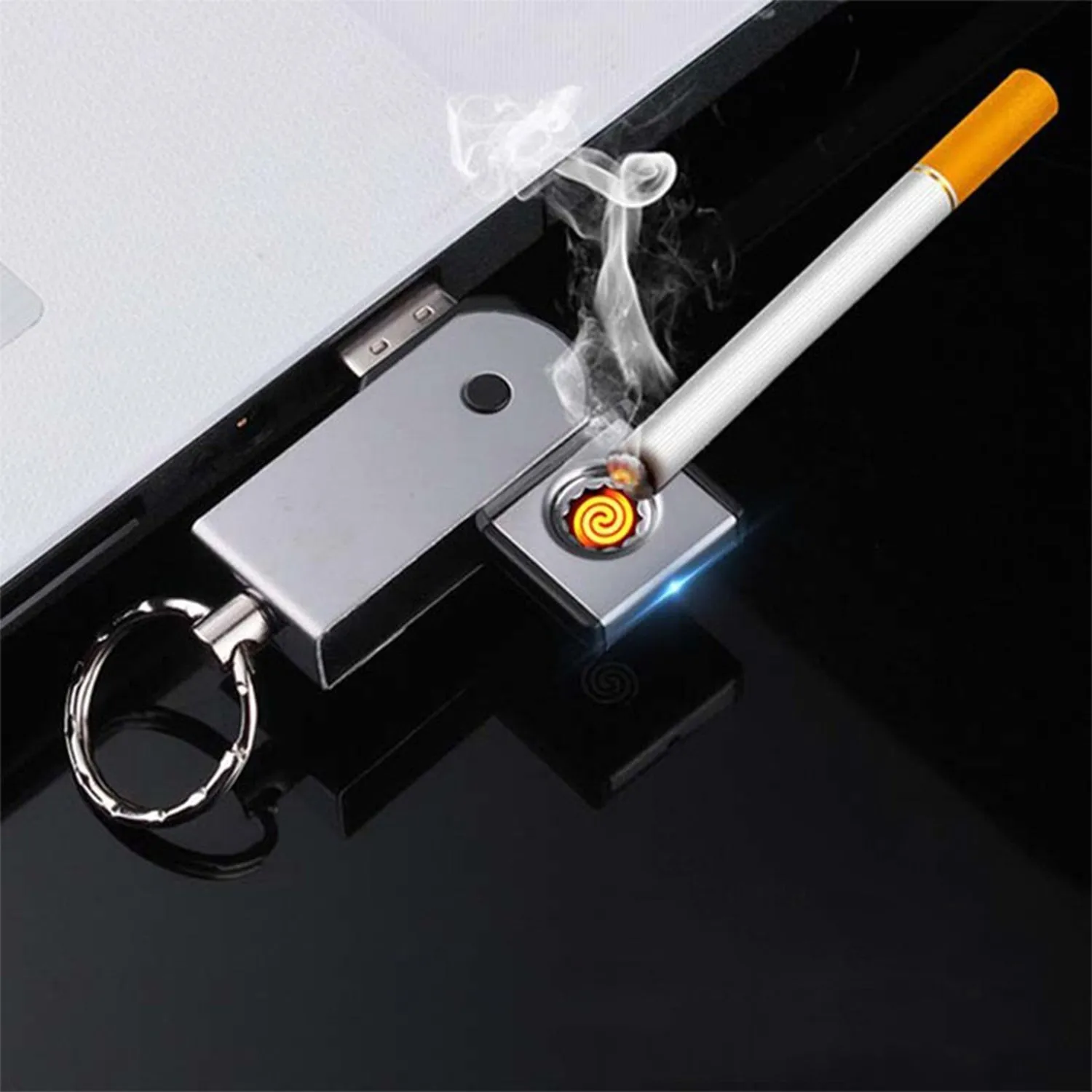 7637 USB Mini Portable Lighters With Thin Metal Creative