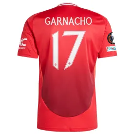 adidas Manchester United Alejandro Garnacho Home Jersey w/ Europa League Patches 24/25 (MUFC Red)