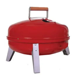 Americana Lock N Go Portable Charcoal Grill w/Locking Hood & Bowl, Red(Open Box)