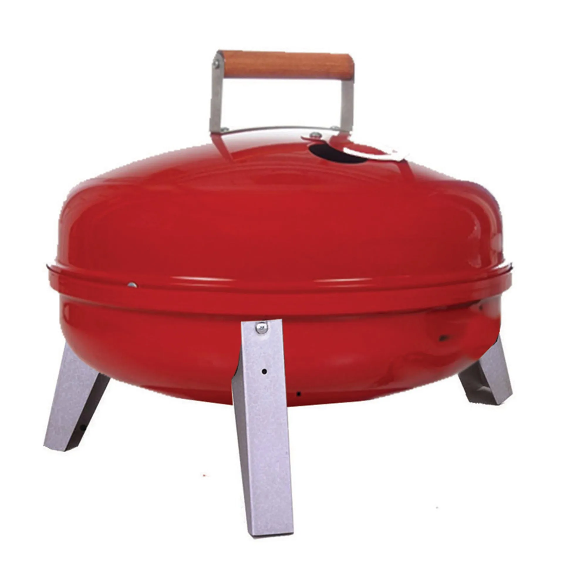 Americana Lock N Go Portable Charcoal Grill w/Locking Hood & Bowl, Red(Open Box)