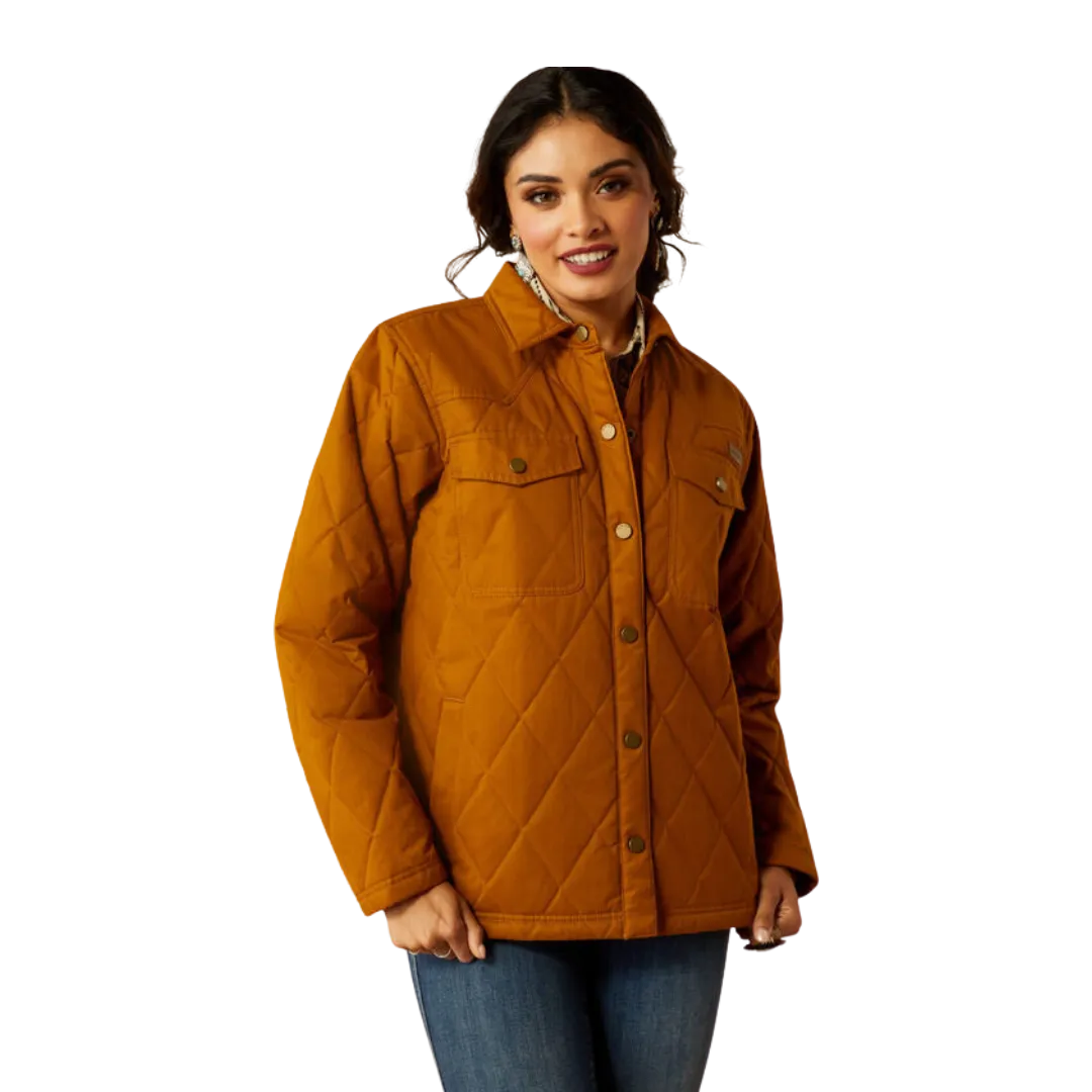 Ariat Women's Grizzly Quilted Barn Chesnut Horse Jacket