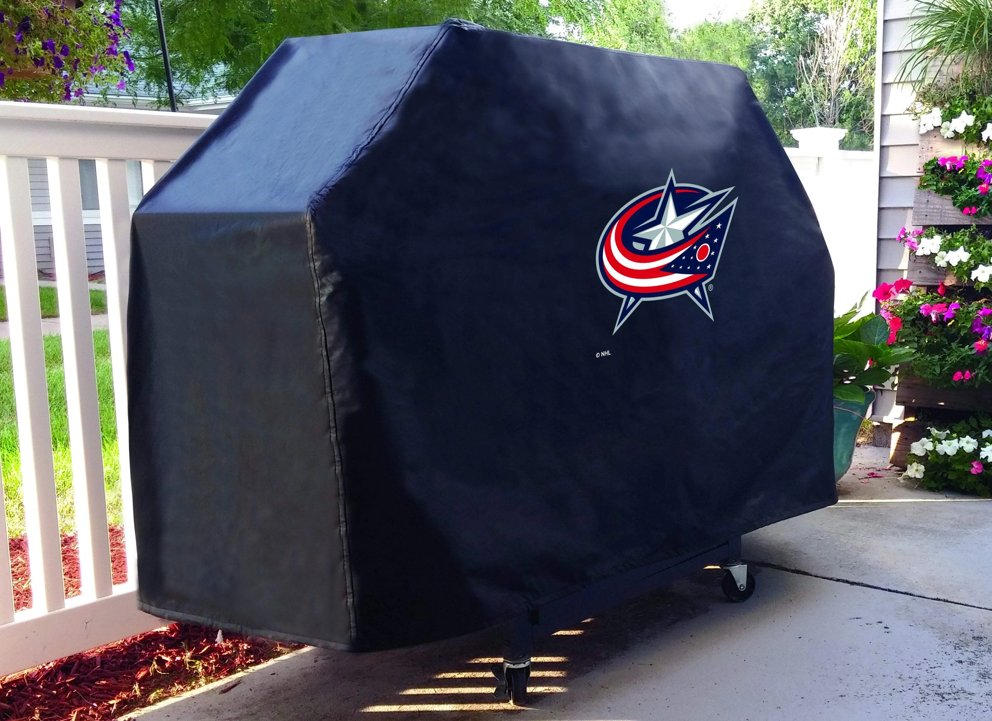 Columbus Blue Jackets HBS Black Outdoor Heavy Duty Vinyl BBQ Grill Cover