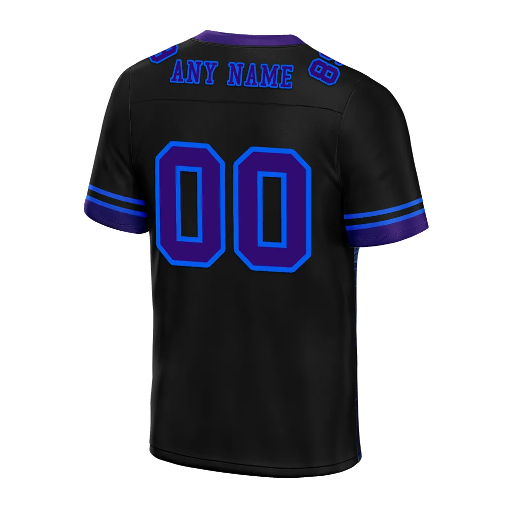 Custom Black 3D Pattern Purple Personalized Authentic Football Jersey FBJ02-bc0fafe