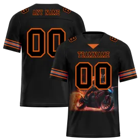 Custom Black Orange Drift Fashion Black Personalized Authentic Football Jersey FBJ02-bc0fb0e