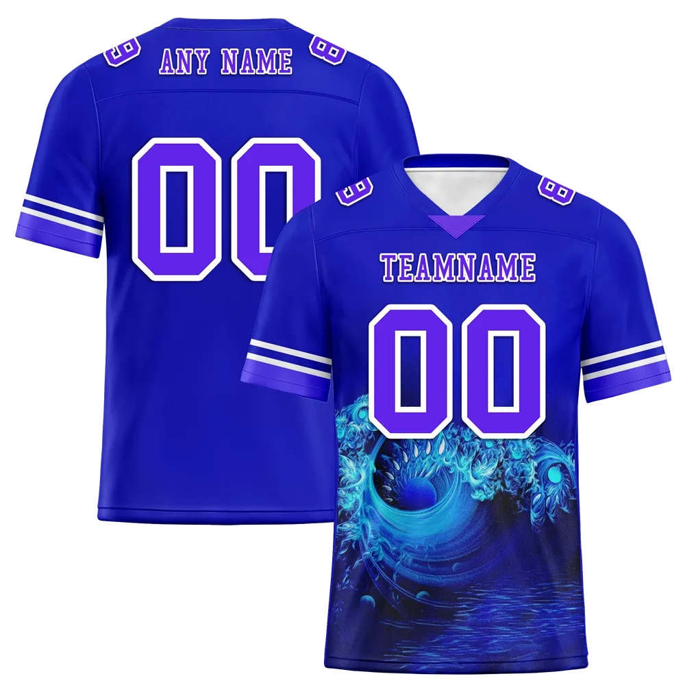 Custom Blue 3D Pattern Purple Personalized Authentic Football Jersey FBJ02-bc0fae7