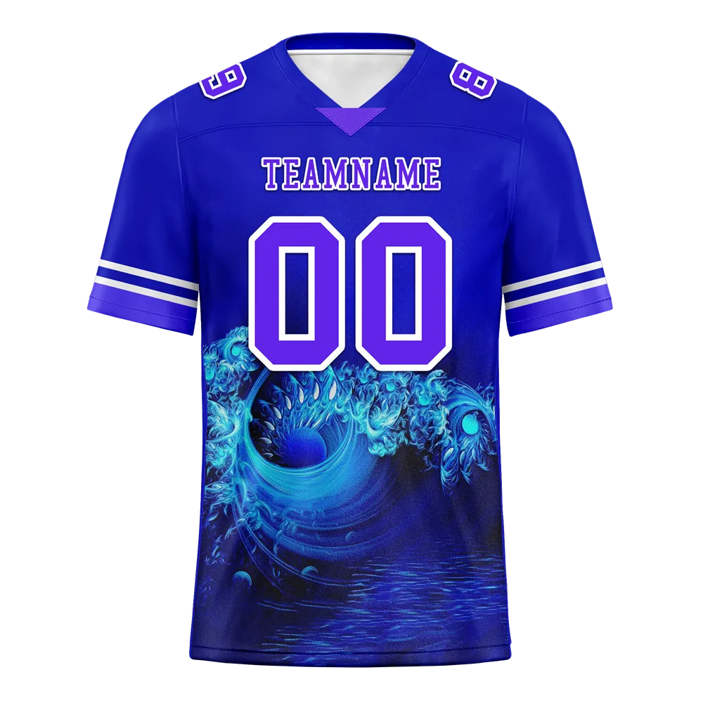 Custom Blue 3D Pattern Purple Personalized Authentic Football Jersey FBJ02-bc0fae7