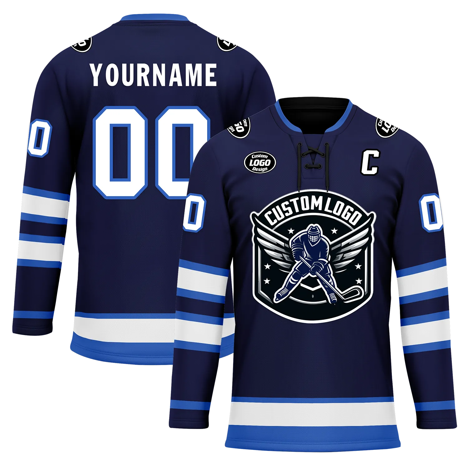 Custom Blue Personalized Hockey Jersey HCKJ01-D0a70d9