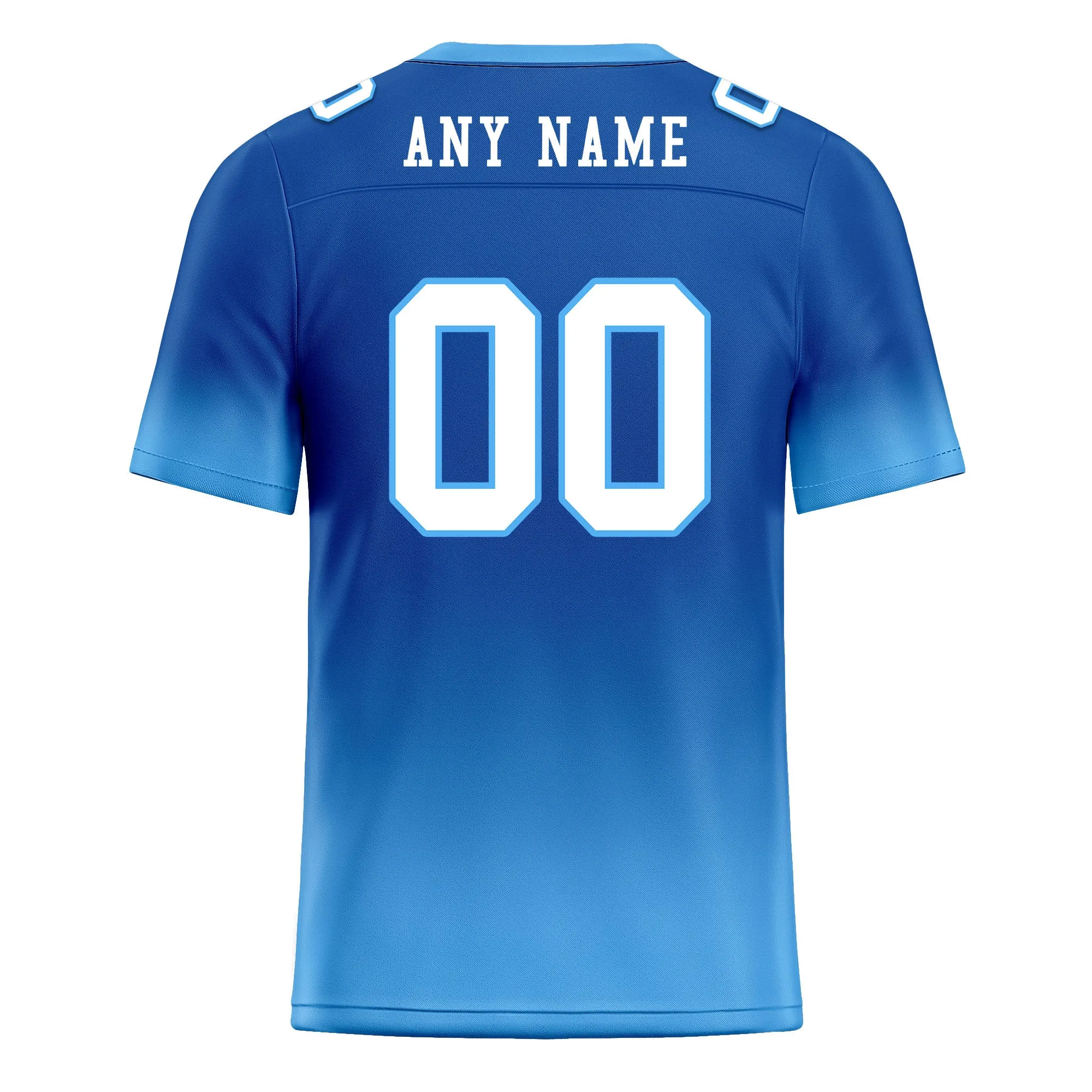 Custom Blue Pink Fade Fashion Personalized Authentic Football Jersey FBJ02-D06091