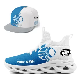 Custom Blue White Michigan MaxSoul Shoes and Hat Combo Offer Personalized Combo ZH-D028017-6