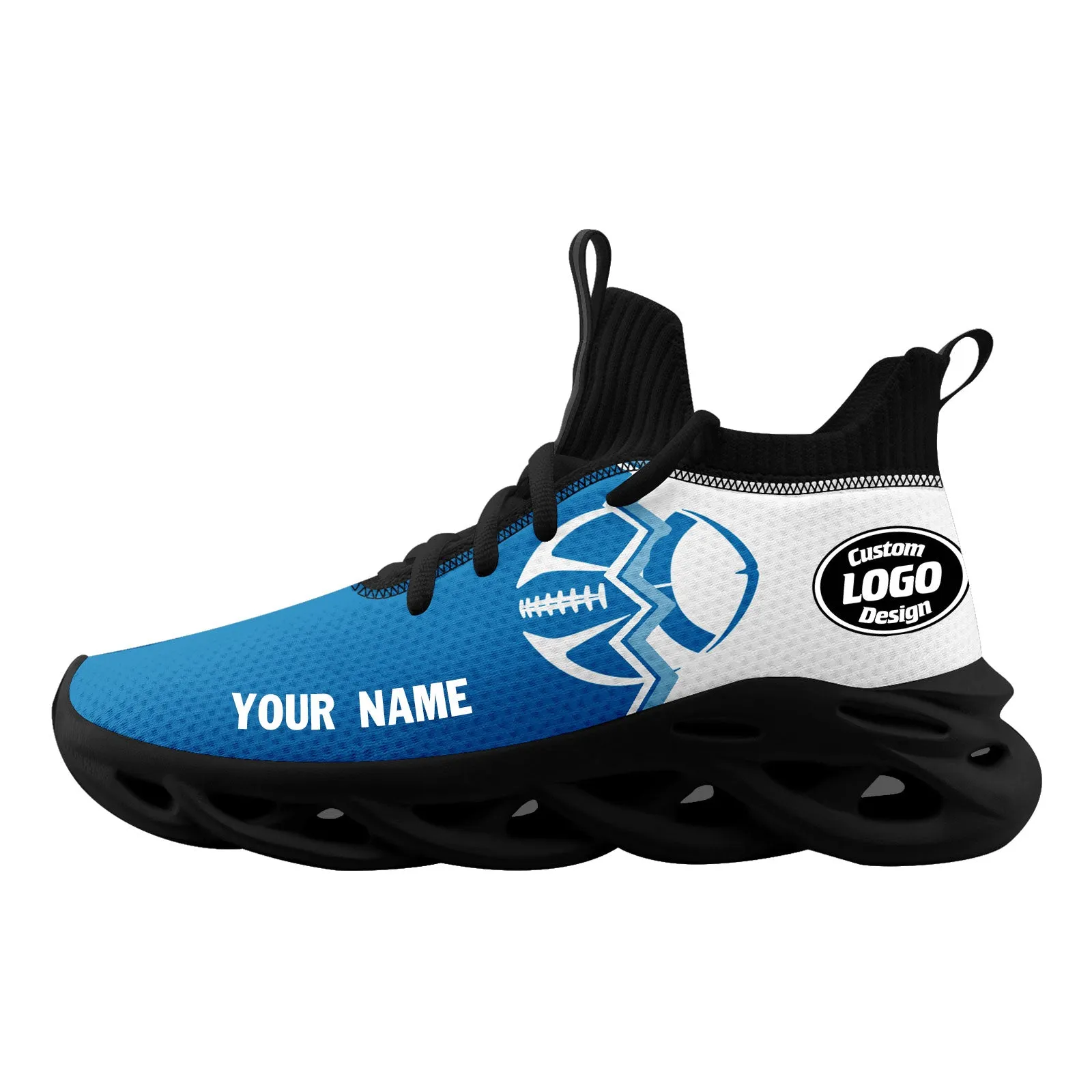 Custom Blue White Michigan MaxSoul Shoes and Hat Combo Offer Personalized Combo ZH-D028017-6