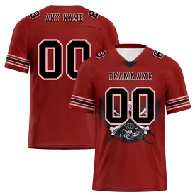 Custom Brown Skull Fashion Black Personalized Authentic Football Jersey FBJ02-bc0fbae