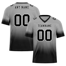 Custom Gray Black Fade Fashion Personalized Authentic Football Jersey FBJ02-D06103