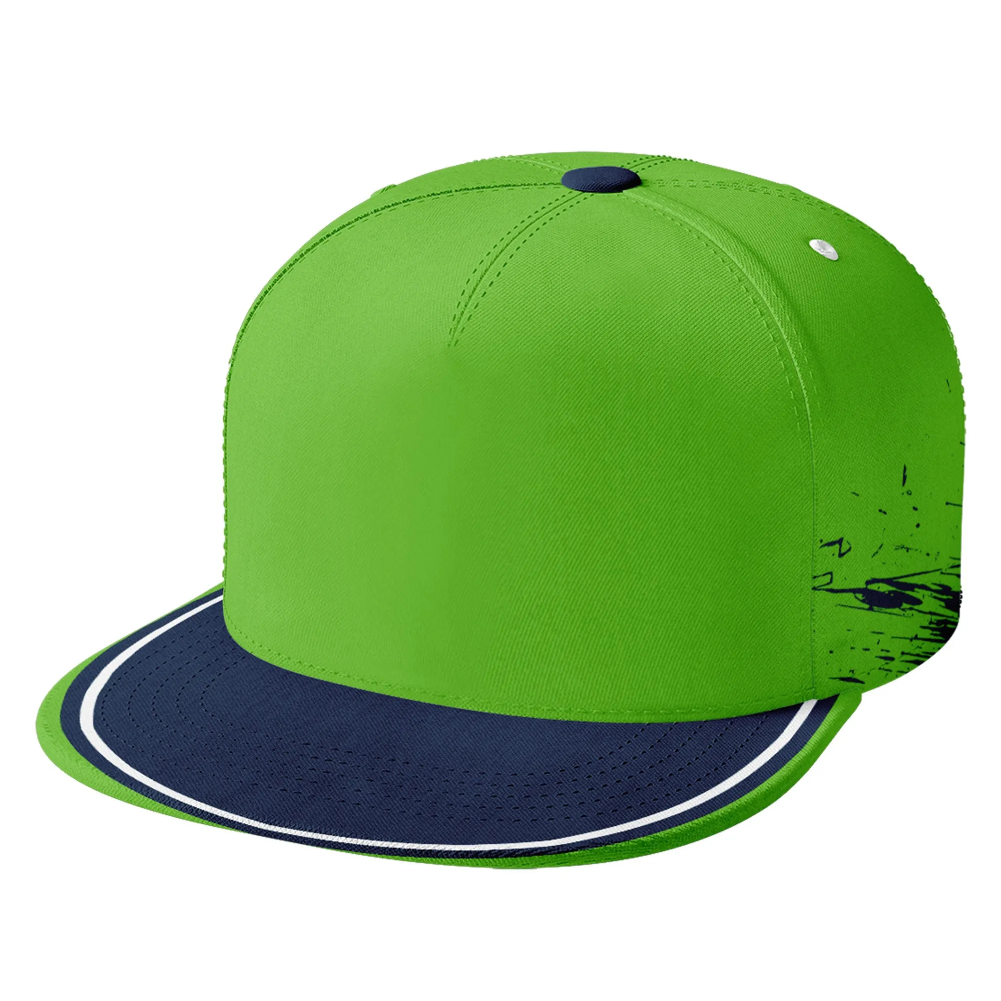 Custom Green Blue Seattle Hat Sport Design Cap Stitched Adjustable Personalized PR067B-D020261-27