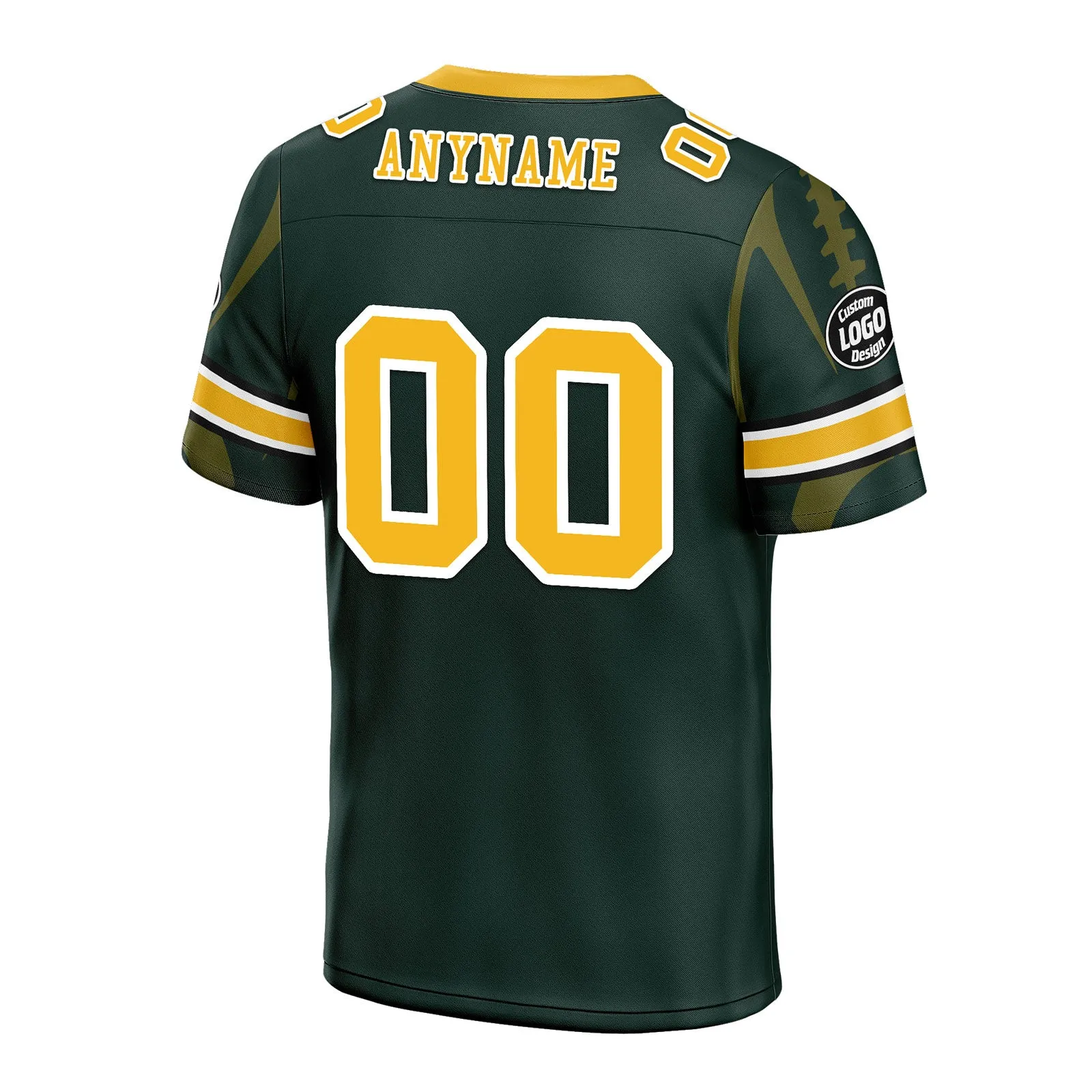 Custom Green Green Bay Personalized Authentic Football Jersey FBJ02-D025033-13