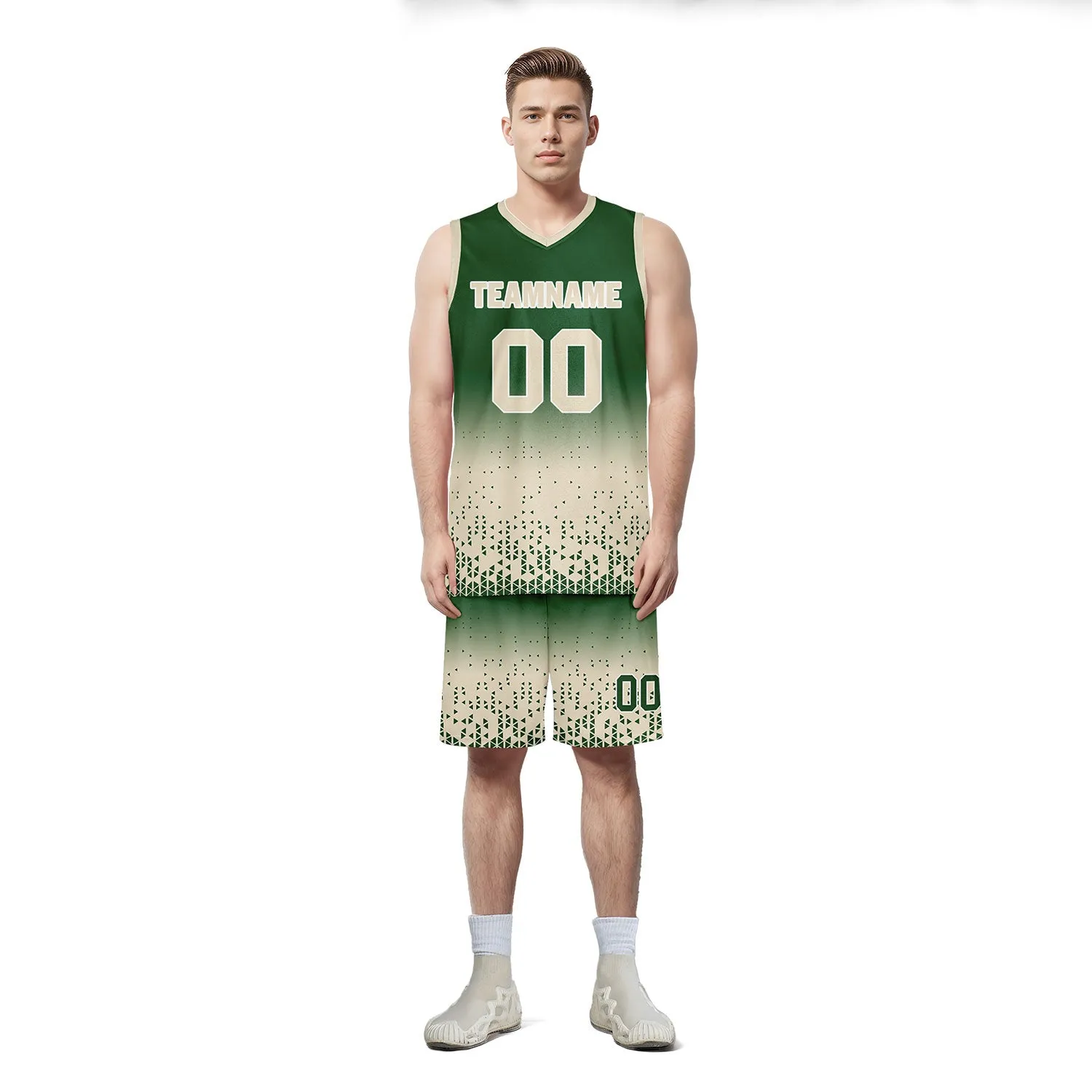 Custom Green Yellow Fade Fashion Sports Uniform Basketball Jersey BBJ01-D020102-7