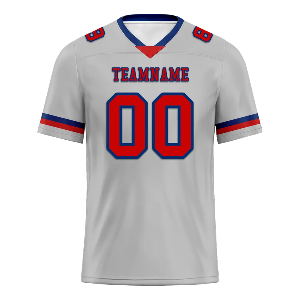 Custom Grey Classic Style Red Personalized Authentic Football Jersey FBJ02-bc0f0ad