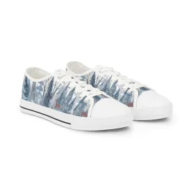 Deer Winter Trees Men's Low Top Sneakers