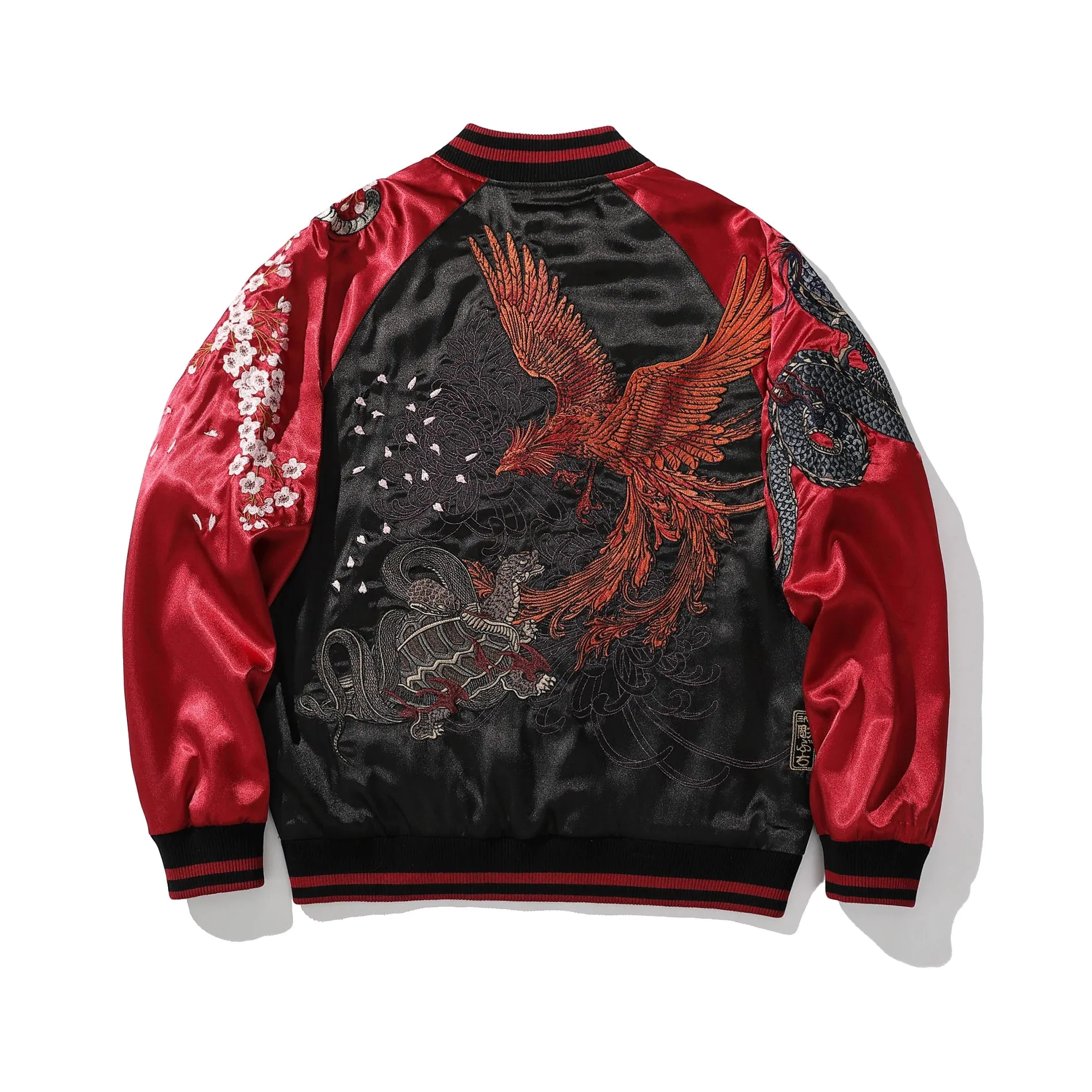 Dragon Phoenix Embroidered Bomber Jacket