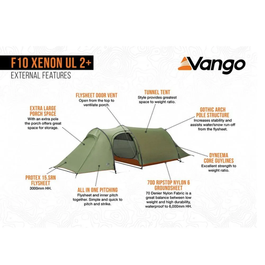 Force Ten (F10) Xenon UL 2 Plus Tent - 2 Man Lightweight Tent (2023)