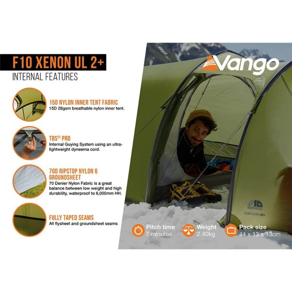 Force Ten (F10) Xenon UL 2 Plus Tent - 2 Man Lightweight Tent (2023)