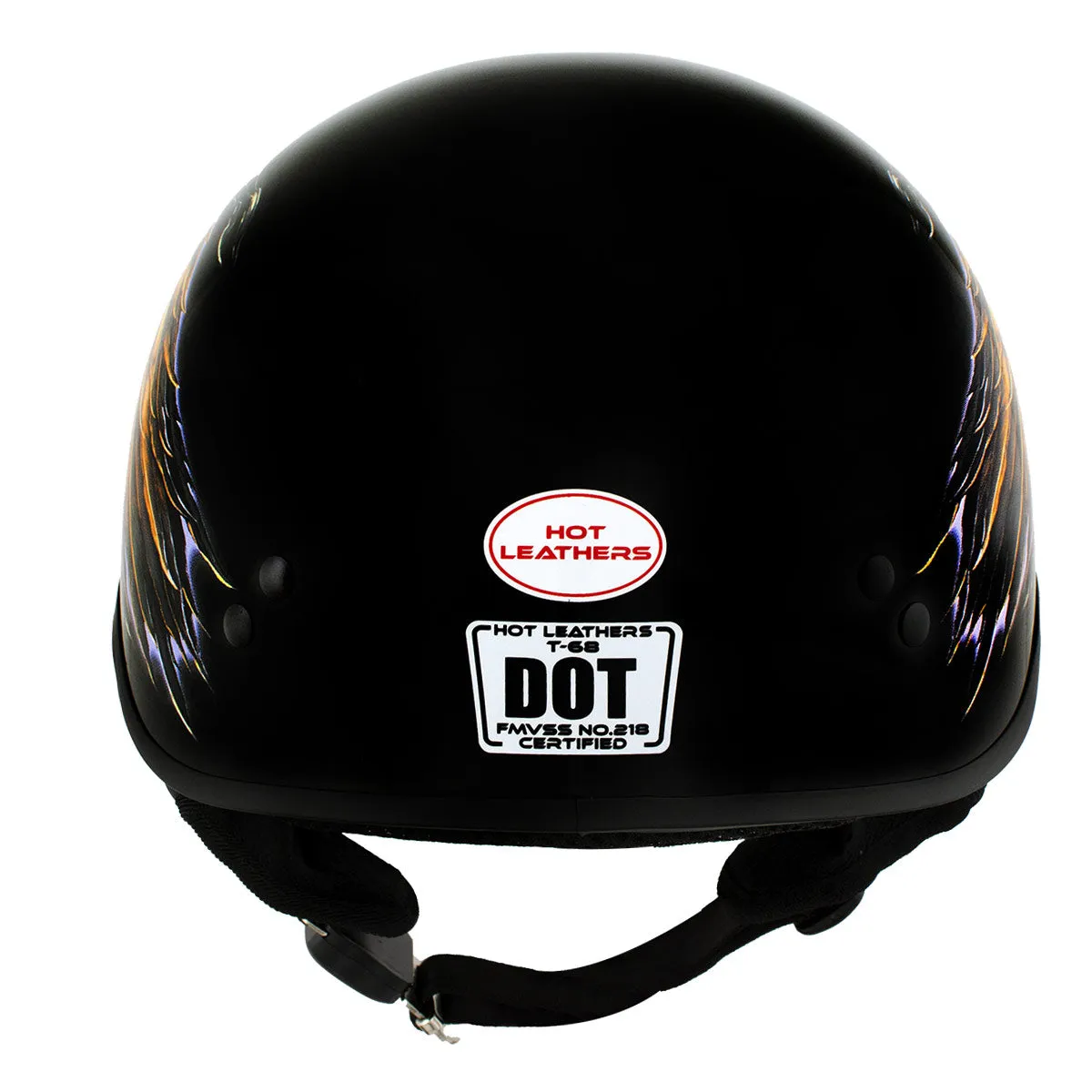 Hot Leathers HLD1028 'USA Eagle' Flat Black Motorcycle DOT Skull Cap Helmet