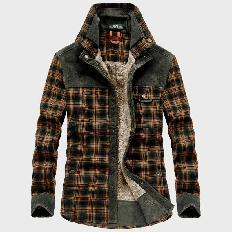 Men's Warm Plaid Fleece-Lined Shacket