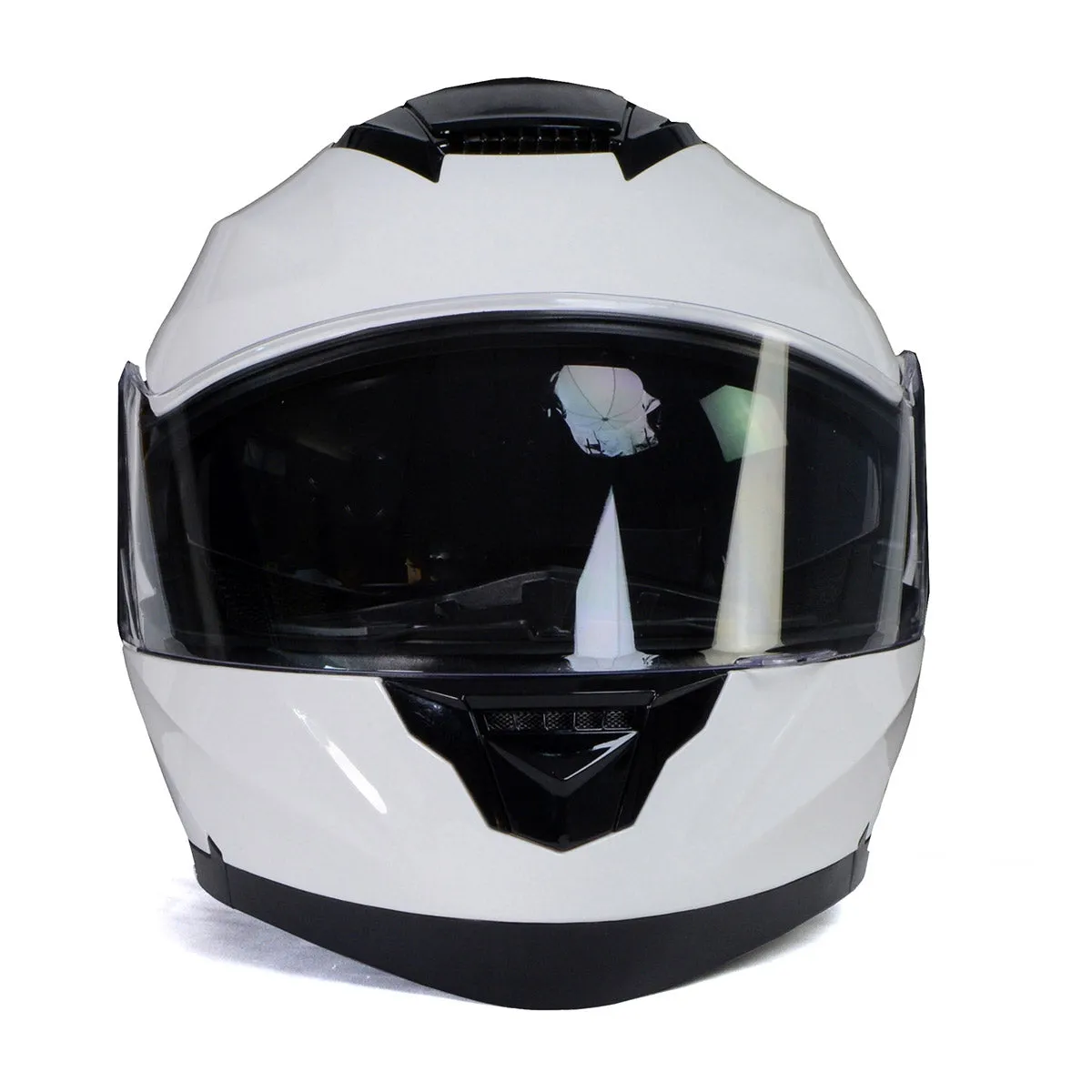 Milwaukee Helmets MPH9816DOT 'Breeze' White Advanced Motorcycle Modular Helmet for Men and Women Biker w/ Drop Down Visor