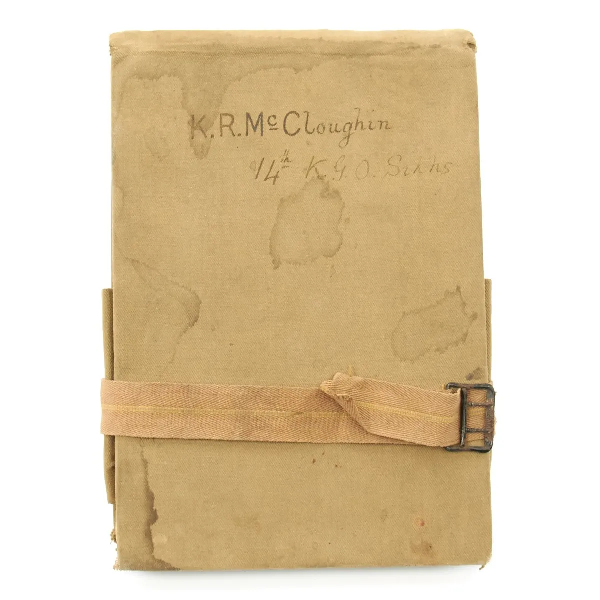 Original British WWI Sun Helmet of Brigadier-General Richard Edgar Sugden with Orders Notebook