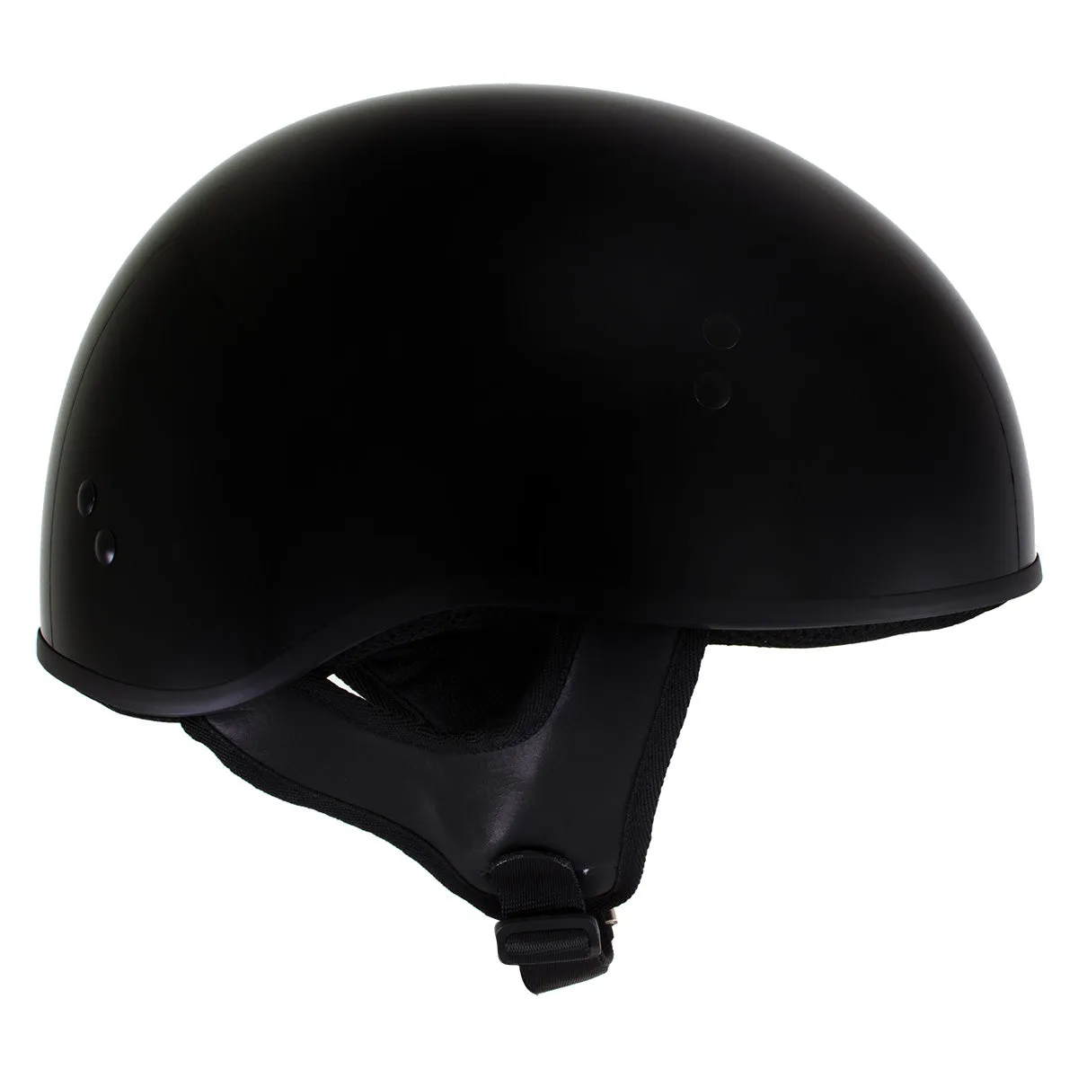 Outlaw T68 'The O.G.' Gloss Black Advanced DOT Skull Cap Motorcycle Helmet