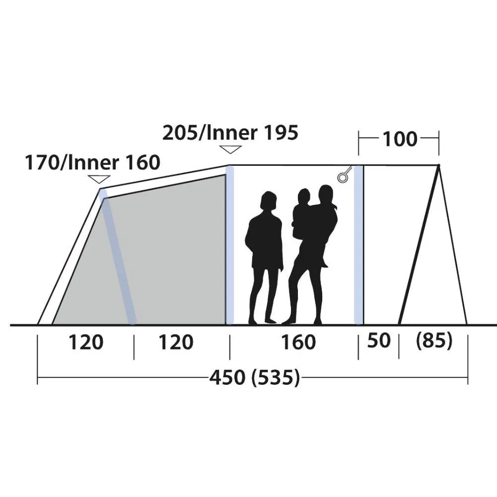 Outwell Sunhill 5 Air Tent - 5 Man Inflatable Tent