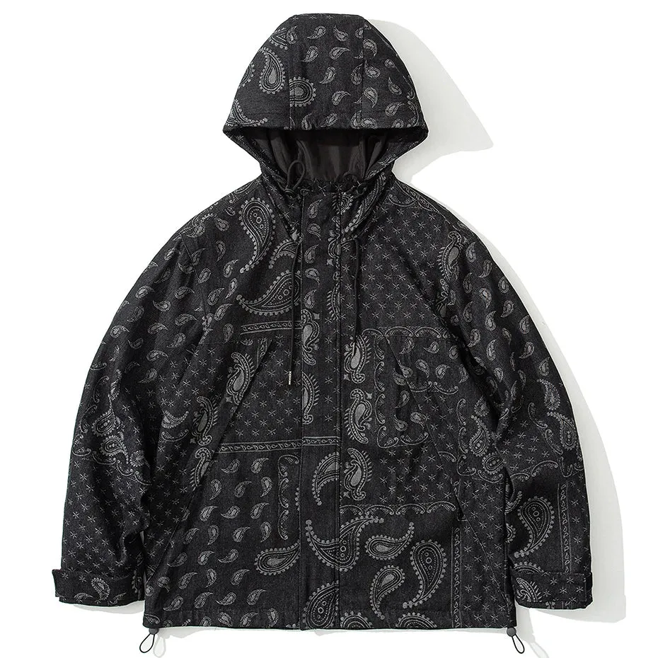 Paisley Hooded Denim Jacket