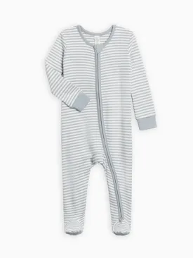 PEYTON FOOTED SLEEPER MIST STRIPE