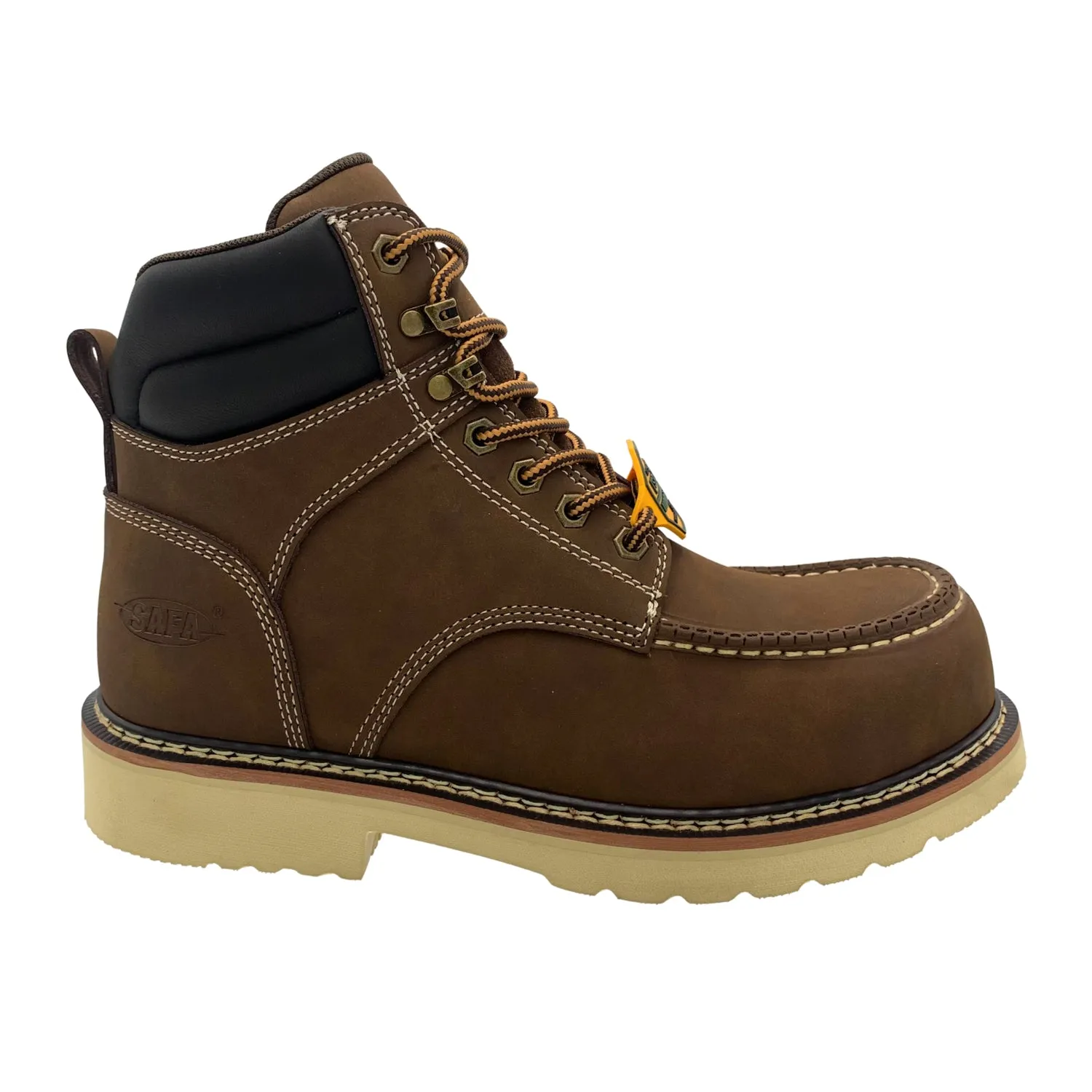 SAFA Mens SAFA 6in Comp Toe Crazy Horse Leather Work Boots