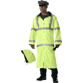 Safety Green To Black - Reflective High-Visibility Reversible Rain Parka with Hood