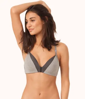 The All-Day Deep V No-Wire: Heather Gray